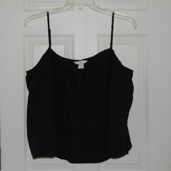 H&M Tops - H&M Black Strap Shoulder Gauze Top Women 2XL (Bust: 50")
